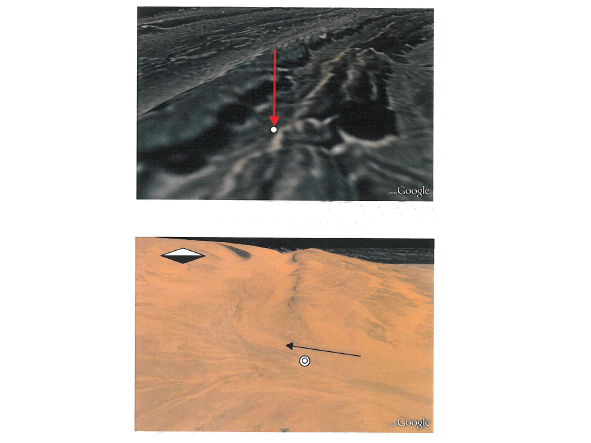 Image 7. Pictures by Earth Google on which are marked the two locations at where the above onsite measurements were taken.